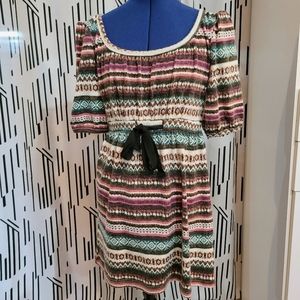 Boho sweater mini dress geomtric - Fun2Fun - M
